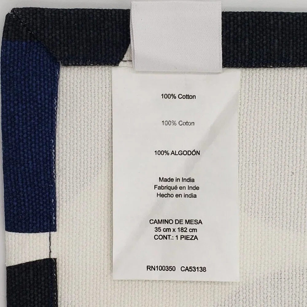 3B Studio‎ Blue Geometric Circle Table Runner 14